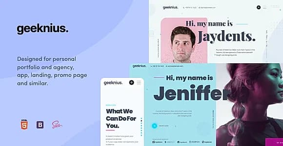Geeknius - Modern & Creative CV/Resume HTML & SASS Template