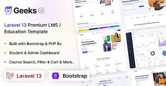 Geeks LMS - Online Course & Learning Management Laravel Website Template