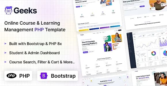 Geeks LMS - Online Course & Learning Management PHP Website Template
