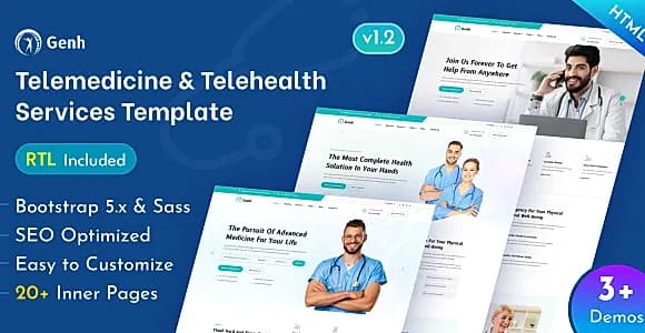 Genh - Telemedicine & Telehealth Services Bootstrap 5 Template