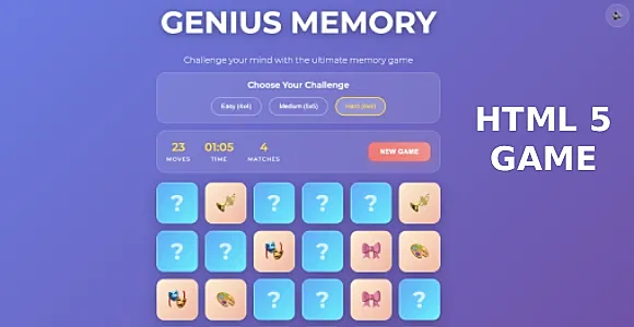 Genius Memory Game HTML Javascript game