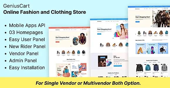 GeniusCart - Online Fashion and Clothing eCommerce Store