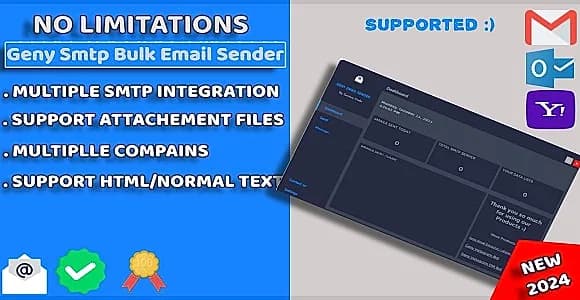 Geny Smtp Bulk Email Sender Using Unlimited SMTP - Genius Code