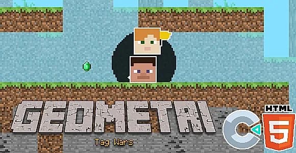 Geometri Tag Wars - 2 Player - HTML5 Game - Construct 3