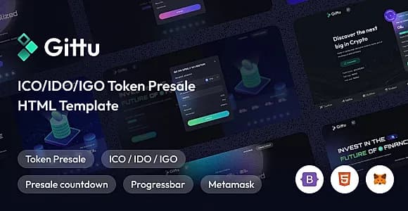 Gittu - ICO, IDO Token Presale HTML Template