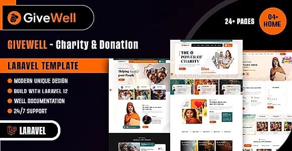 Givewell – Charity & Donation Laravel Template
