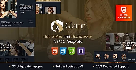 Glamr - Hair Salon & Hairdresser HTML Template