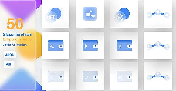 Glassmorphism Cryptocurrency Lottie Animation