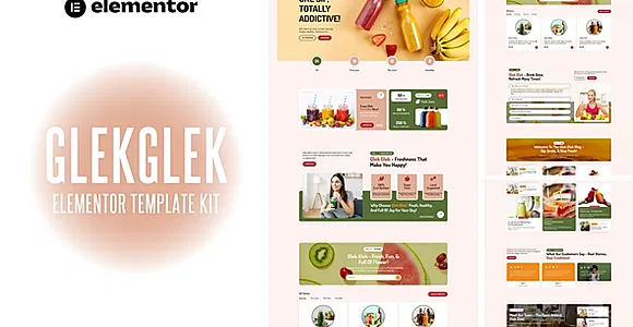 GlekGlek - Juice Bars & Drink Elementor Template Kit
