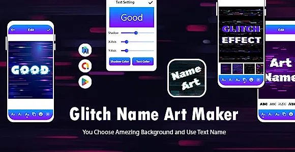 Glitch Name - Art Maker - Art Photo - Text Art - Name Art Maker - Art Photo Editor - Name Glitch Art
