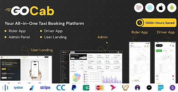 GoCab - Grab | Uber Clone | Taxi Booking | Cab Rental | Bidding | Parcel