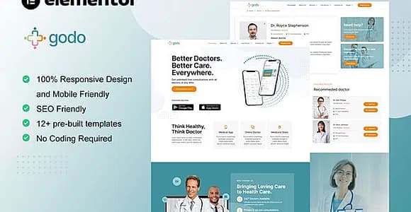 Godo - Doctor & Medical Saas Elementor Template Kit