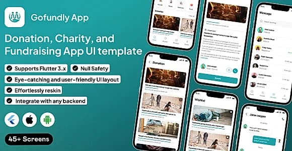 Gofundly UI template | Donation App in Flutter | Donation Crowdfunding App | Fundraiser App Template