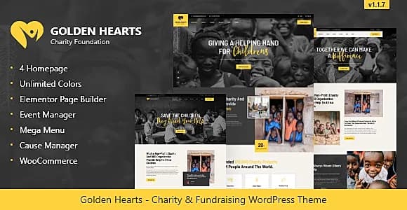 Golden Hearts WordPress Theme