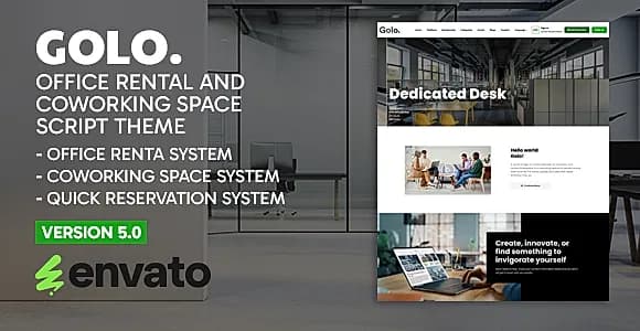 Golo - Office Rental And Coworking Space Script Theme