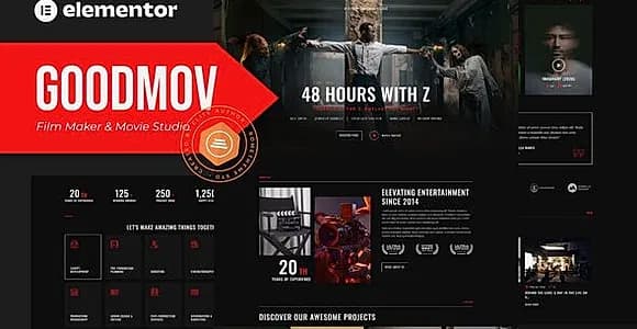 Goodmov - Film Maker & Movie Studio Elementor Template Kit