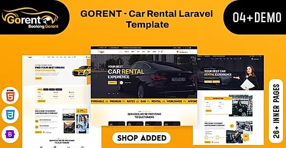 Gorent - Car Rental Laravel Template
