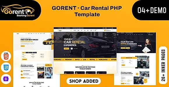 Gorent - Car Rental PHP Template