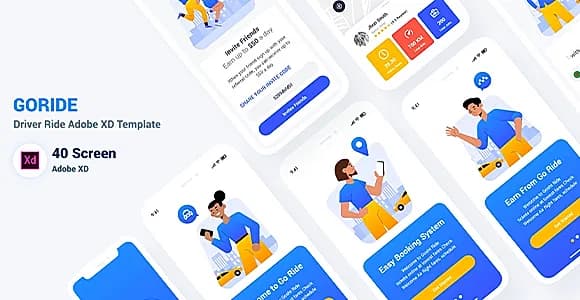 Goride - Driver Ride Adobe XD Template