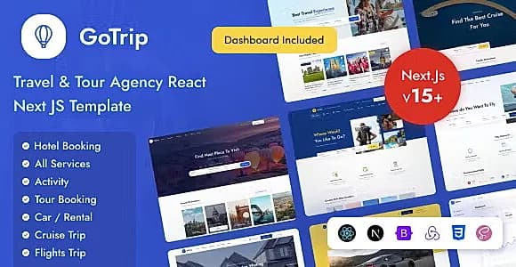 GoTrip - Travel & Tour Agency React NextJs Template