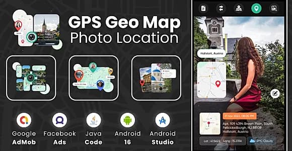 GPS Geo Map Photo Location with AdMob Facebook Ads Android