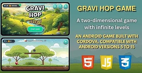 Gravi Hop - A 2D HTML5 Cordova Mobile Game.