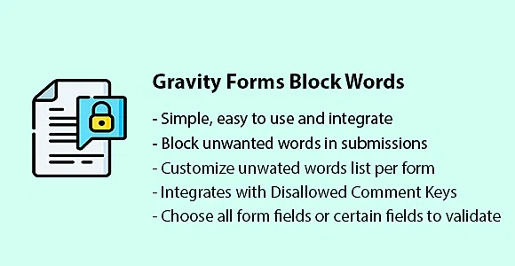 Gravity Forms Block Words WordPress Plugin