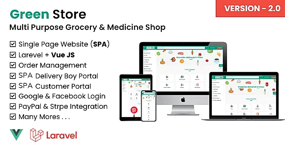 Green Store - Laravel & VUE Single Page Grocery Shop