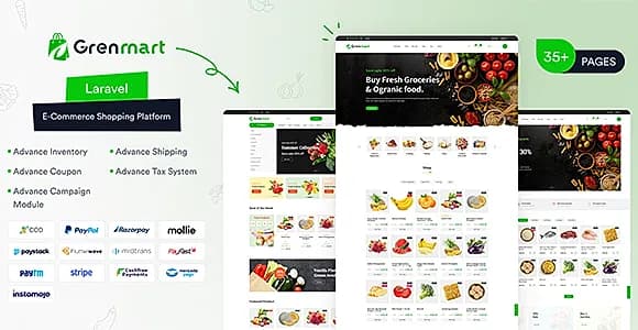 Grenmart – Organic & Grocery Laravel eCommerce