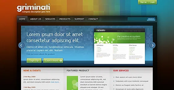 Griminati Business Website Layout