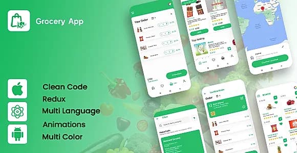 Grocery App - Grocery Delivery App React Native iOS/Android App Template