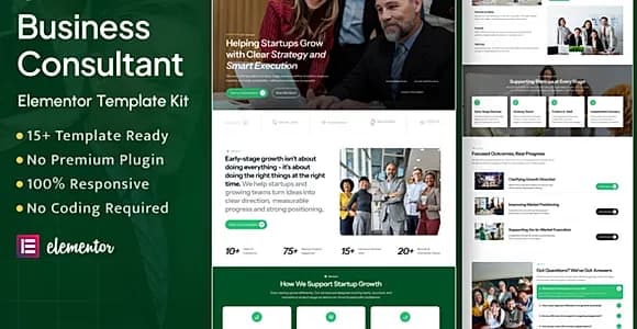 Growvia - Business Consultant Elementor Template Kit