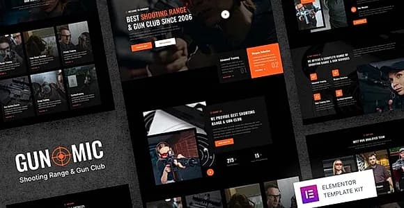 Gunomic – Shooting Range & Gun Club Elementor Template Kit
