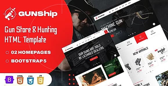 Gunship - Weapon & Gun Store HTML Template