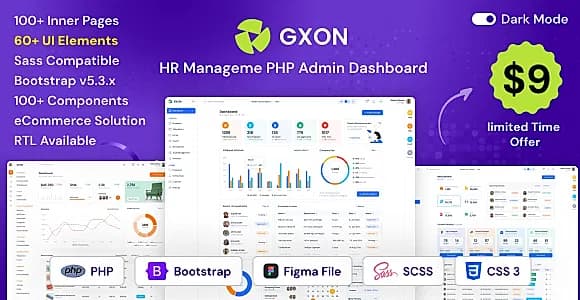 GXON | HR Management PHP Admin Dashboard Template + RTL