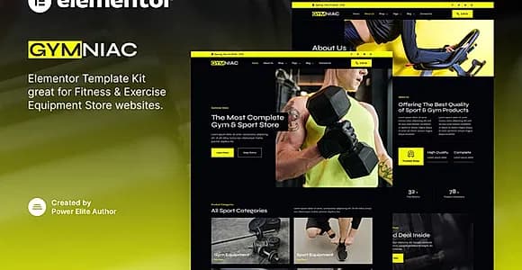 Gymniac - Fitness & Exercise Equipment Store Elementor Template Kit