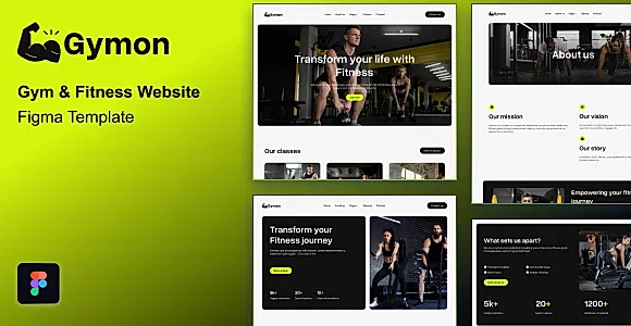 Gymon - Gym & Fitness Website Figma Template