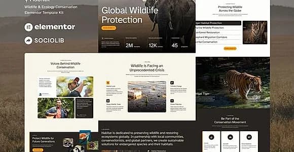Habitat - Wildlife & Ecology Conservation Elementor Template Kit