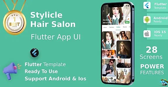 Hair Salon Booking Android App Template + iOS App Template | Flutter | Stylicle