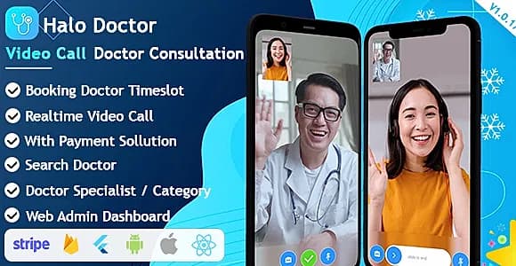 Halo Doctor - Video Call Doctor Booking Appointment Timeslot with Firebase