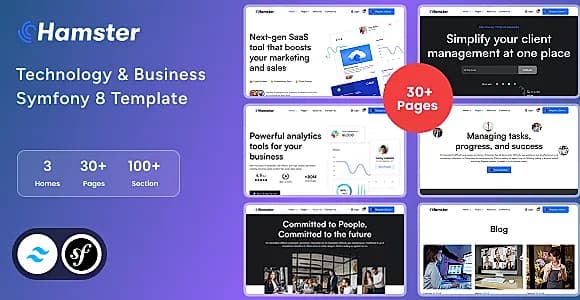 Hamster - Tailwind CSS SaaS Website Symfony Template