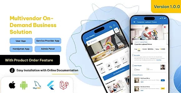 HandyHue - Multi Provider On Demand App | Service Booking App | Home Service App | Product booking