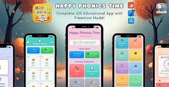 Happy Phonics Time - Complete iOS Educational App with Freemium Model