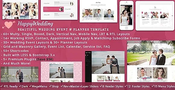 Happy Wedding HTML Template
