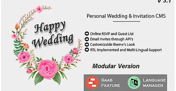 Happy Wedding - Personal Wedding & Invitation CMS