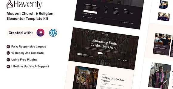 Havenly - Modern Church & Religion Elementor Template Kit