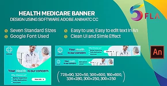 Health Medicare Banner Ad HTML5 (Animate CC)