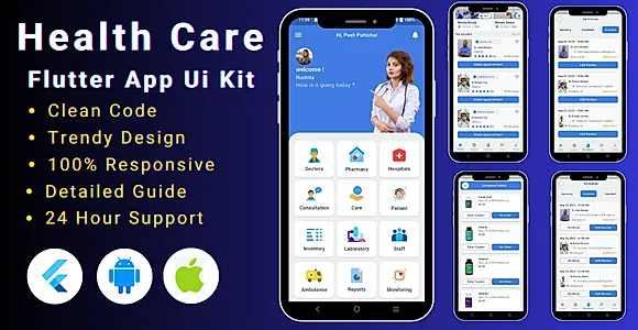 HealthCare Flutter UI Kit | Medical App Template Flutter UI Kit
