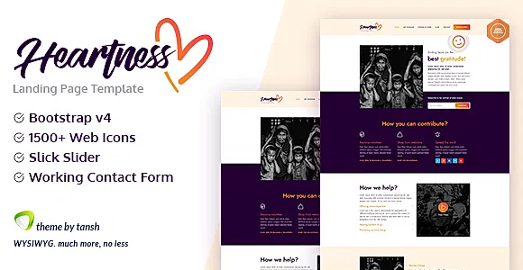Heartness - Fundraising / Donation Landing Page