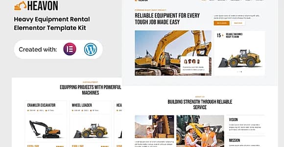 Heavon - Heavy Equipment Rental Elementor Template Kit